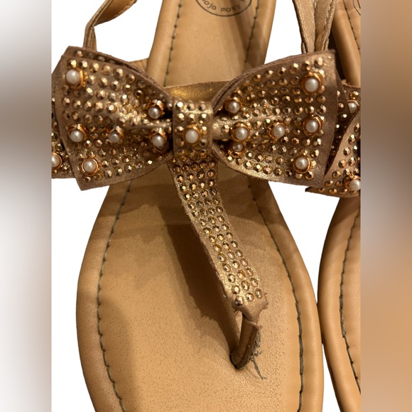 MOJO MOXY by Dolce women’s cute pink sparkly sandals with bow accent size 7.5 - Picture 6 of 7